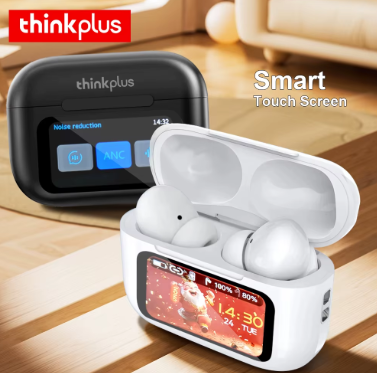 Thinkplus Wireless Bluetooth Earphones ANC Noise Reduction LED Touch Screen Control